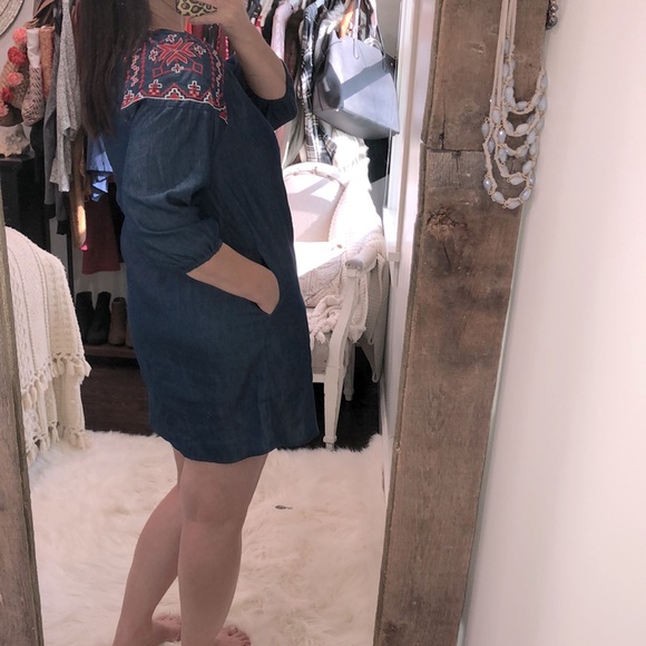 Flying Tomato small chambray embroidered dress - Picture 3 of 7
